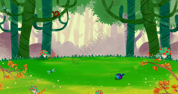 小型森林中的新鲜快乐之春空气视频游戏的数字CG艺术作品图片