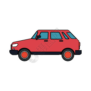 小红色汽车图标示像背景图片