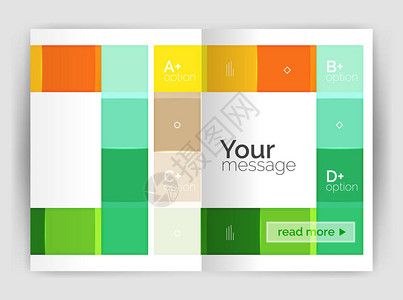 矢量现代几何式A4传单小册子模板年度报告印刷模板图片