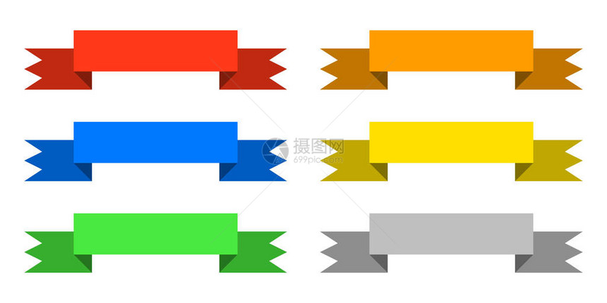 彩带设置图标折纸信息图表彩色横幅设置注释功能区广告设计形状图片