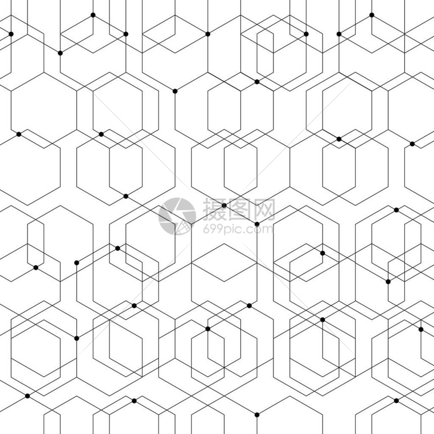 几何抽象条纹点立方体细胞网络连图片