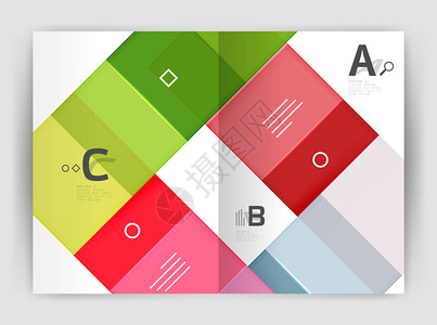 矢量现代几何式A4传单小册子模板年度报告印刷模板背景图片