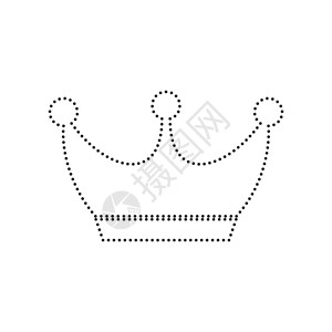 王冠标志矢量白色背景的黑点图图片