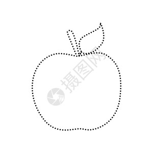 亏虚苹果标志图向量白色背景上的黑色虚插画