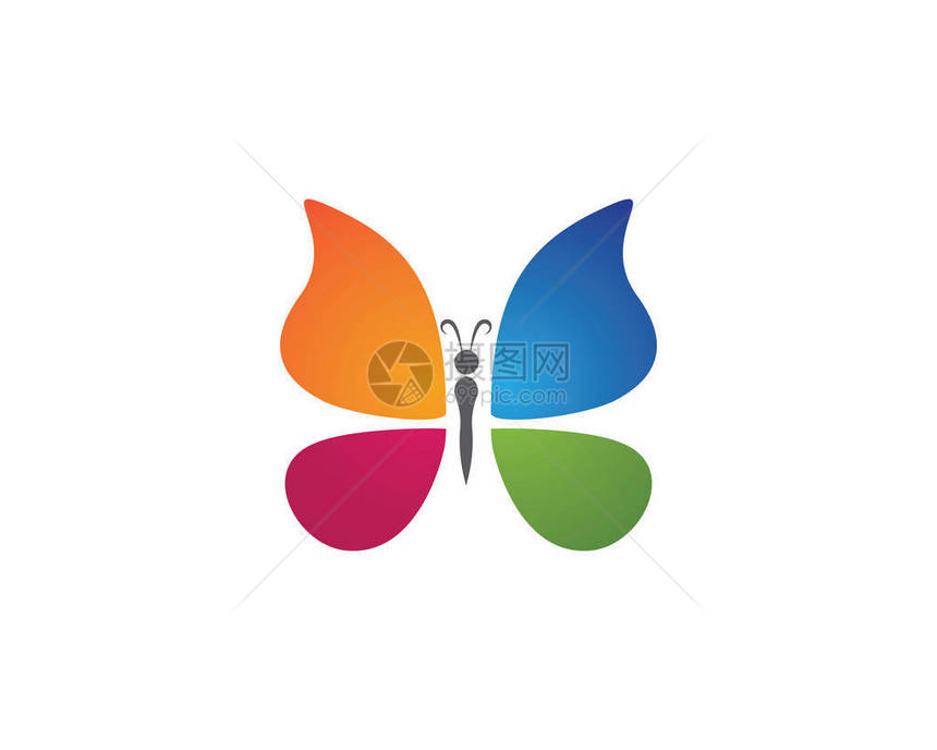 蝴蝶概念简单多彩的图标Logo图片