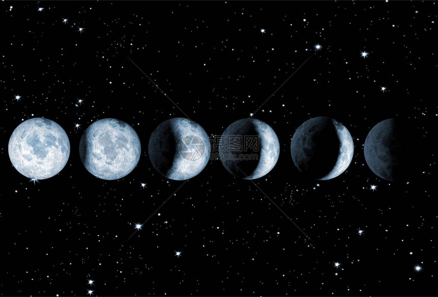 满天星斗的月食插图图片