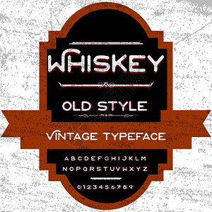 字体脚本字体威士忌复古框架标签设计威士忌和葡萄酒标签餐厅啤酒图片