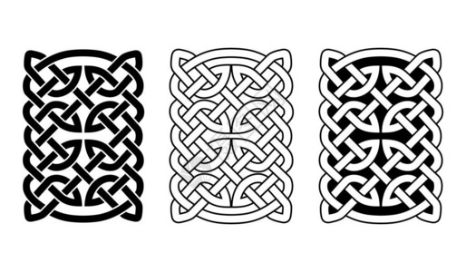 凯尔特民族装饰交错磁带孤立在白色背景上图片