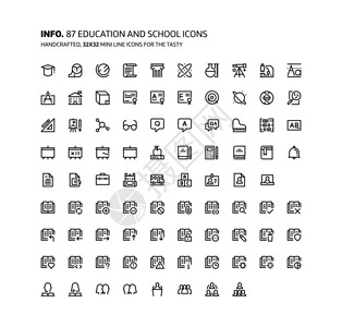 破涛图标图标包是黑白的平面的矢量的像素完美的最小的插画