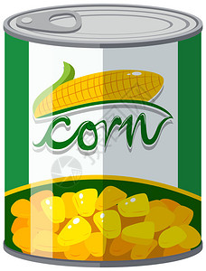 玉米在铝罐图图片