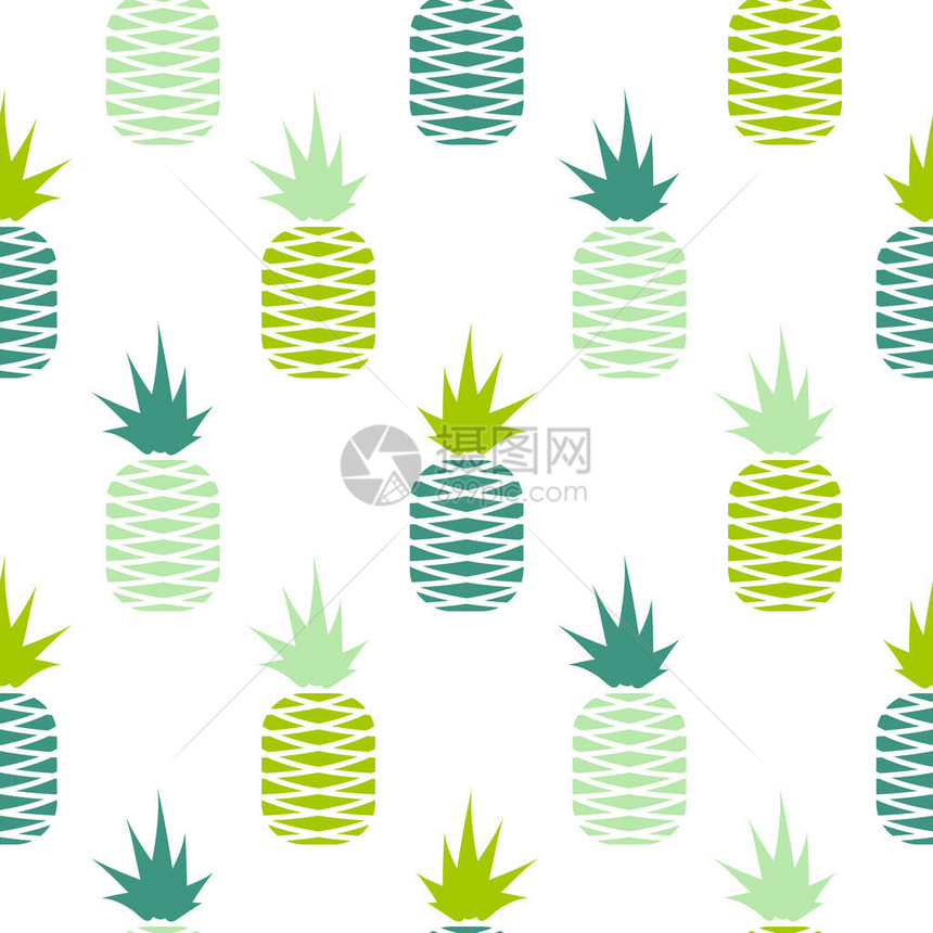 绿菠萝无缝水果模式阿纳斯的布料和服装图片