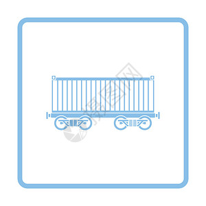 铁路货运集装箱图标蓝框架设图片