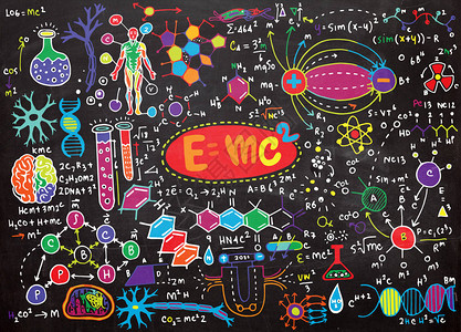 物理学和数学中科学公式和计算的矢量图解图片