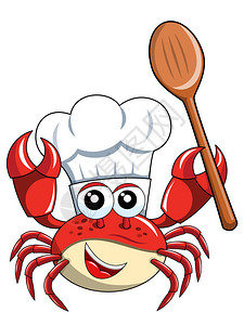 Crab厨师吉祥物将空图片