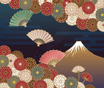 藤山手法和菊香花日本传统形态的图片