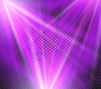 闪耀的矢量紫色光效应格子背景上的光束照图片