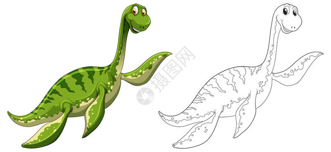 恐龙插图的动物大纲图片