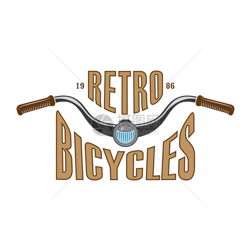 自行车或摩托车俱乐部的矢量复古标签自行车博物馆和车库展示的图片