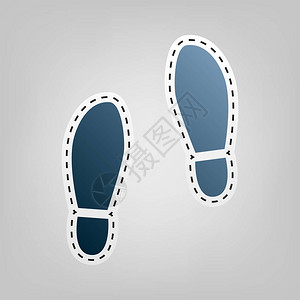 印鞋底标志向量蓝色图标图片