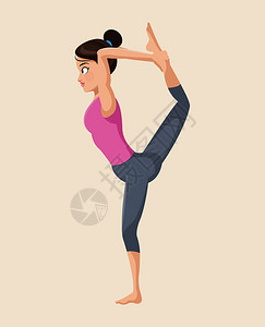 妇女进行瑜伽锻炼图像矢量插图图片