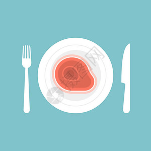 餐具和餐厅标志图标平板设计用刀和叉图片