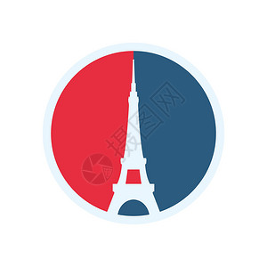 Eiffel塔楼建筑图示标矢量图片
