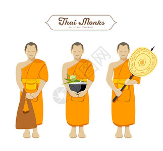 泰国僧侣收藏矢量图图片