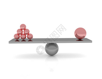 带有平衡和商业成功概念3d的红色球符号和企业成功概图片
