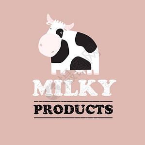 矢量图和卡通斑点牛乳制品图片