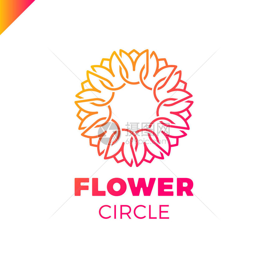 FlowerLogo圆圈抽象设计矢量模板图片