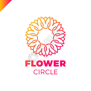 FlowerLogo圆圈抽象设计矢量模板背景图片