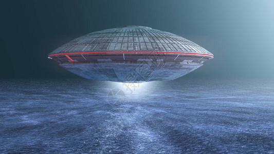 3d渲染宇宙飞船UFO概念图片
