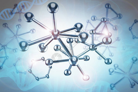 分子生物学3d成蓝色金属分子结构带有dna设计图片