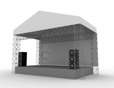 山墙户外音乐会舞台3d渲染插图设计图片