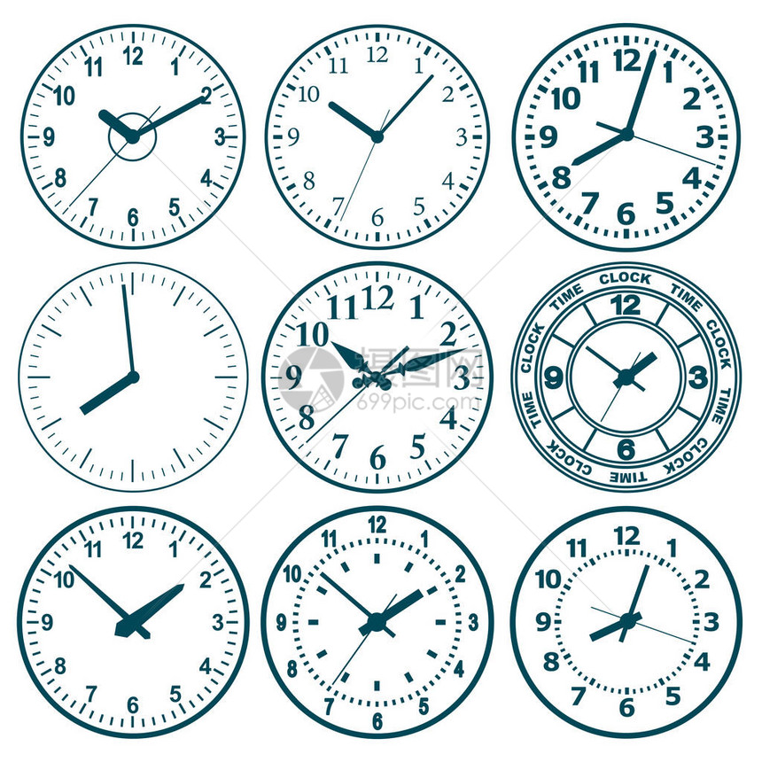 时钟平板图标世界时间概念商业背景互联网营销图片