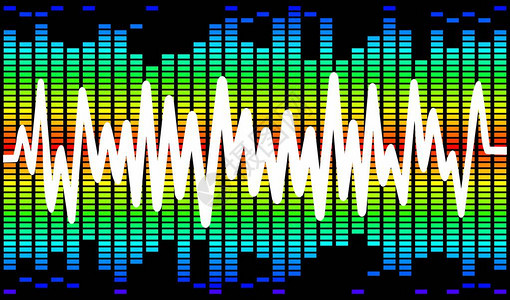 带有声音波图像的背景action插画