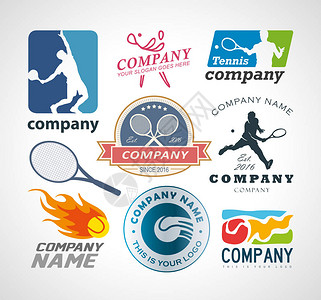 一组网球标志设计要素图片