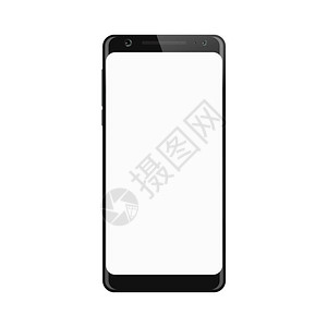 黑色智能手机孤立在白色背景上的智能手机有黑屏的图片
