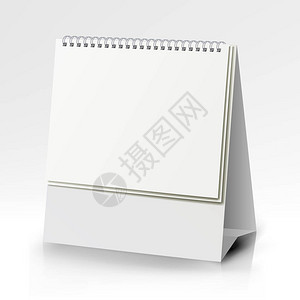 白色空白纸桌螺旋日历螺旋日历矢量模板图片
