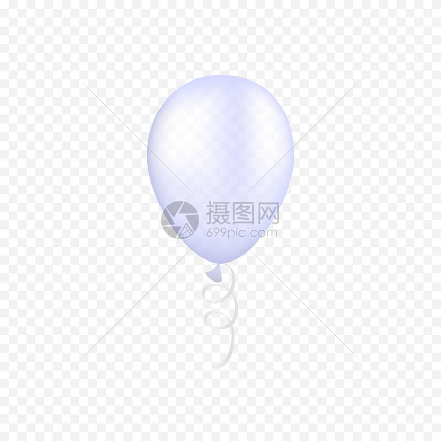 透明背景上的矢量白色气球3d逼真的节日快乐飞行氦气球生日派对装图片