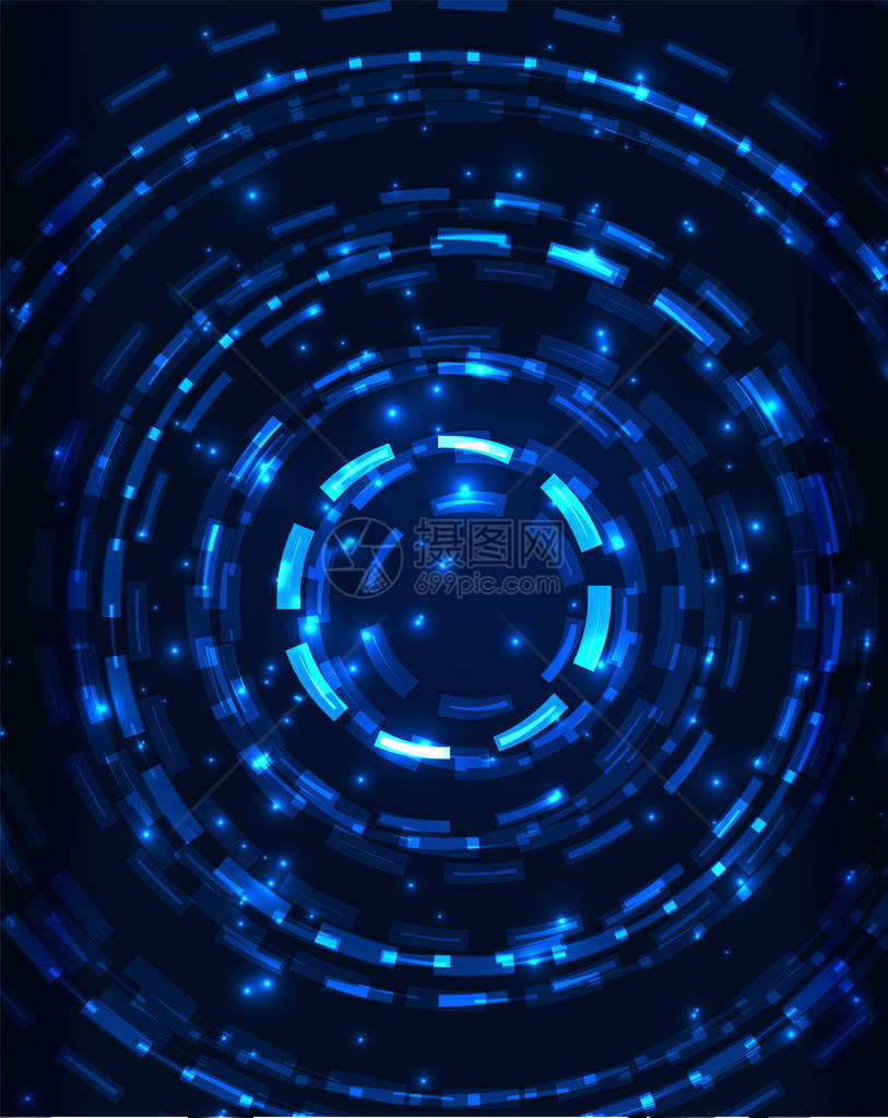 Neon蓝色圆圈矢量图片
