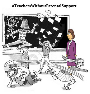 教育卡通显示缺少父母支持的教室a图片
