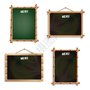 菜单板咖啡馆或餐馆菜单公告黑板在白色背景图片