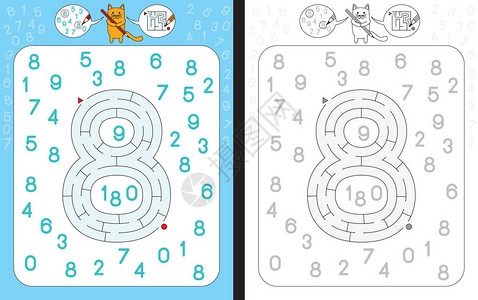 学习数字的工作表识别数字8数字8图片