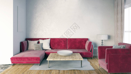 以沙发和的现代风格将室内墙壁堵上图片