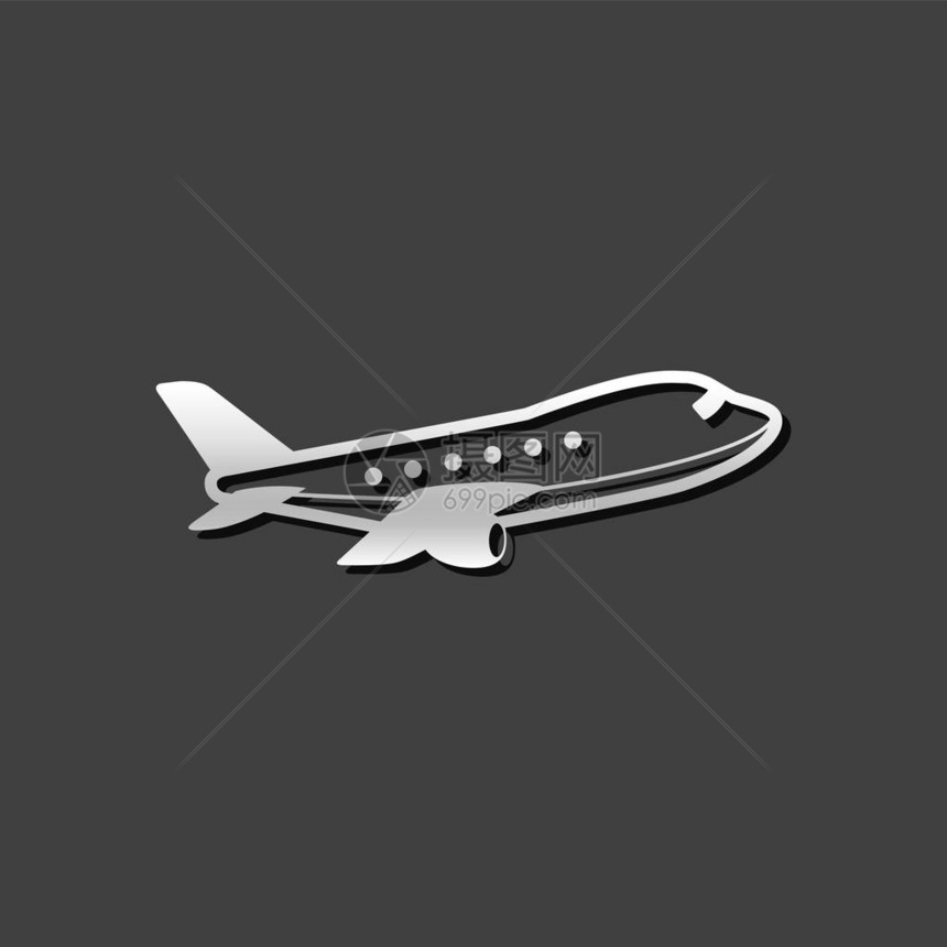 以金属灰色颜风格显示的飞机图标图片