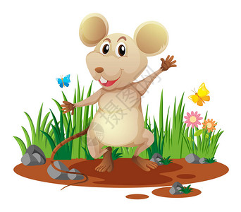 花园里的小老鼠插图图片