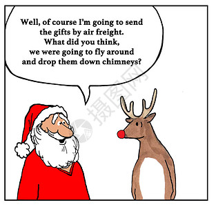 关于圣诞老人决定通过空运而不是驯鹿送礼背景图片