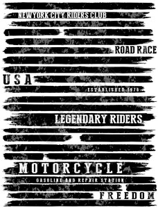 摩托车标语排版T恤图形图片