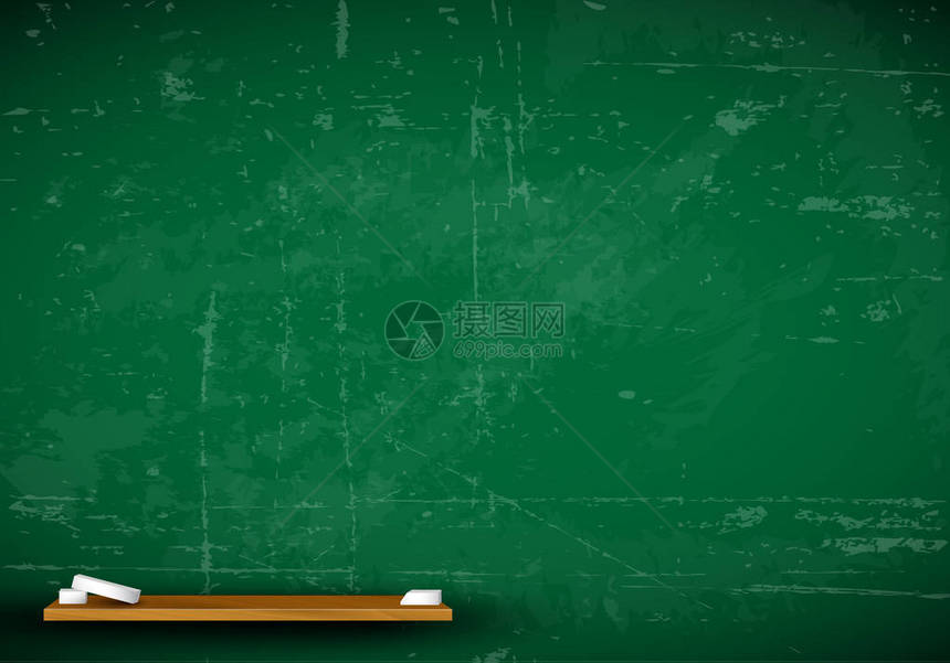 矢量学校绿色黑板插图背景图片